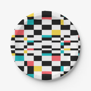 Farbenfrohe, urbane, moderne, trendige geometrisch pappteller
