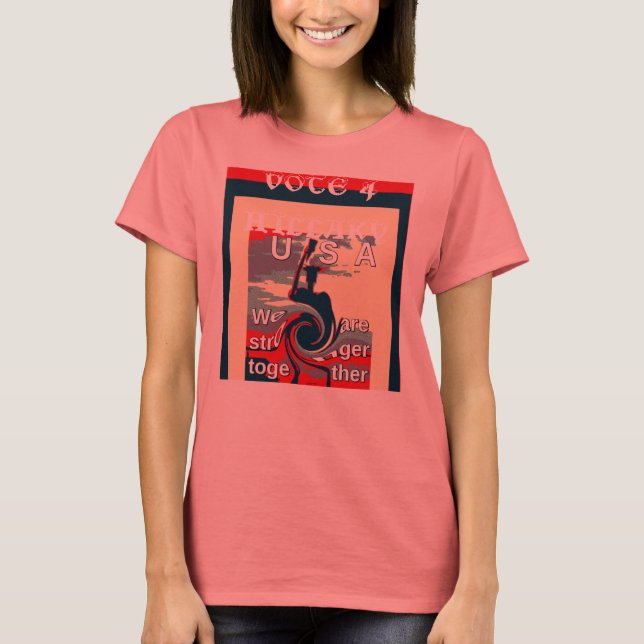 Farbenfrohe US-Abstimmung für Hillary Stronger Tog T-Shirt (Vorderseite)