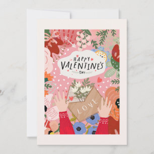 Farbenfrohe Valentine Karte