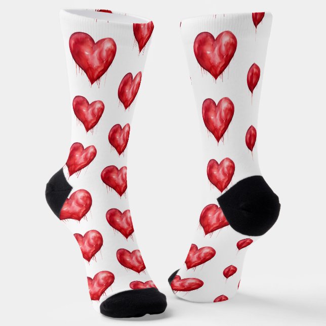 Farbenfrohe Valentinstag Herz Socken (Gewinkelt)