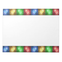 Farbenfrohe Valentinstag Rustikale Herzen Notizblock