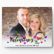 Farbenfrohe Valentinstag Typografie Herz Foto