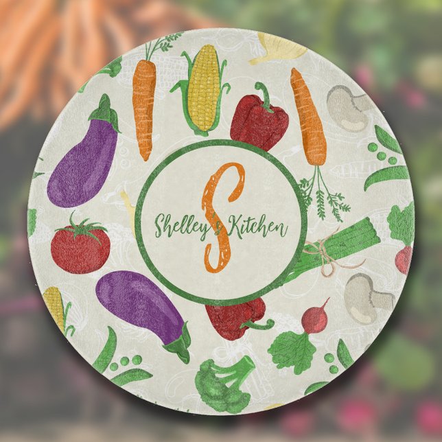 Farbenfrohe Veggies Cutting Board Schneidebrett (Von Creator hochgeladen)