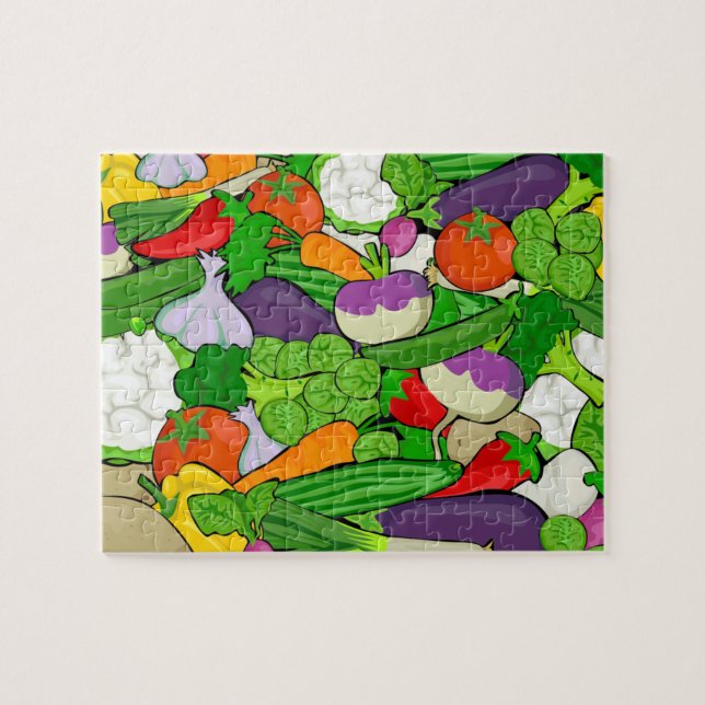 Farbenfrohe Veggies Puzzle (Horizontal)