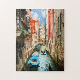 Farbenfrohe Venedig Canals Italien Reisefotos Puzzle