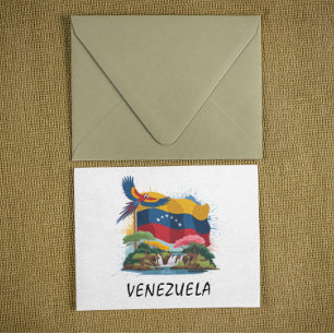 Farbenfrohe venezolanische Flagge Südamerika Postkarte