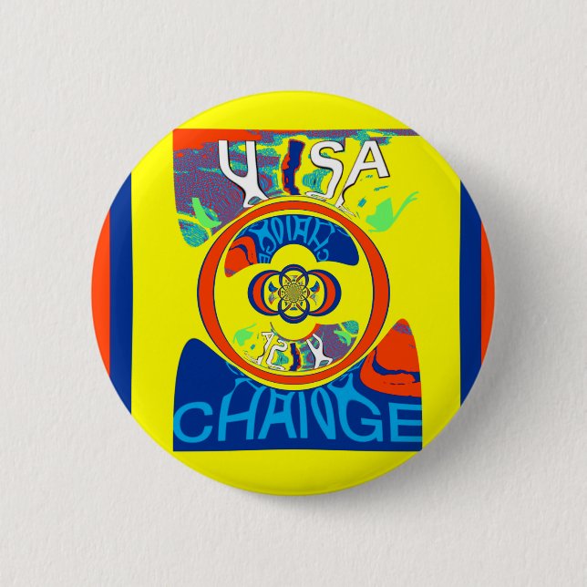Farbenfrohe Veränderung in den USA: Ein festes Des Button (Vorderseite)