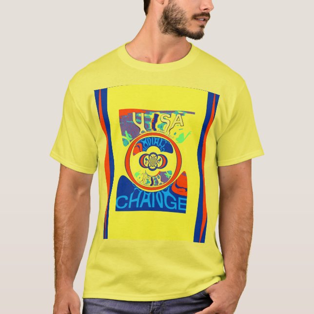 Farbenfrohe Veränderung in den USA: Ein festes Des T-Shirt (Vorderseite)