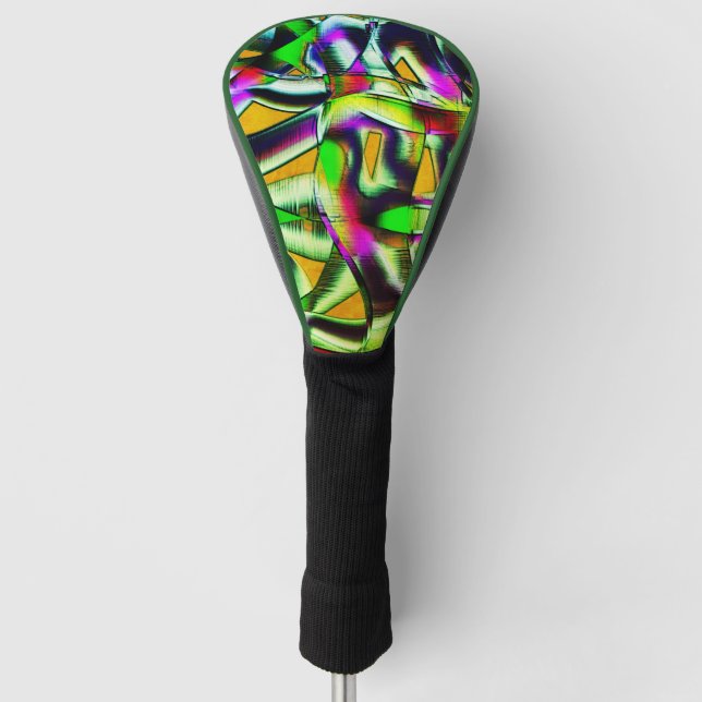 Farbenfrohe, verdrehte Ausschnitte Limon.., eingek Golf Headcover (Vorderseite)