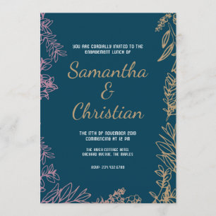 Farbenfrohe Verlobung Mittag Party Einladung