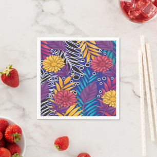 Farbenfrohe Verpackungspapier mit kreativem Blumen Serviette