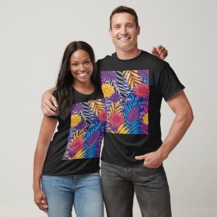 Farbenfrohe Verpackungspapier mit kreativem Blumen T-Shirt