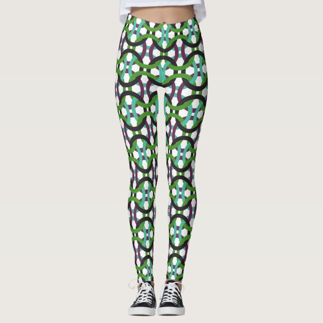 Farbenfrohe Verriegelungskreise Leggings (Vorderseite)