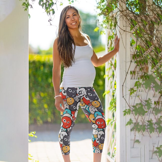 Farbenfrohe verrückte Monster Capri Leggings (Von Creator hochgeladen)