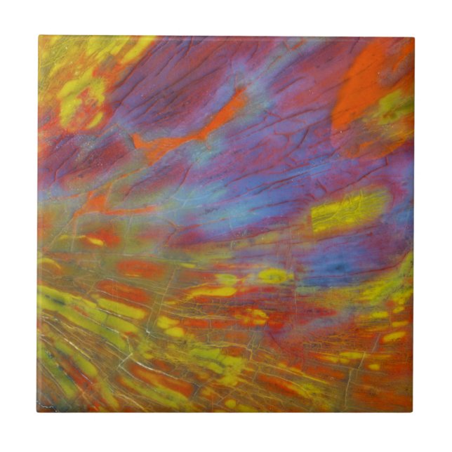 Farbenfrohe versteinerte Wälder nah Fliese (Vorderseite)