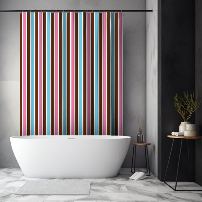 Farbenfrohe vertikale Streifen Duschvorhang (Colorful Vertical Stripe Shower Curtain)