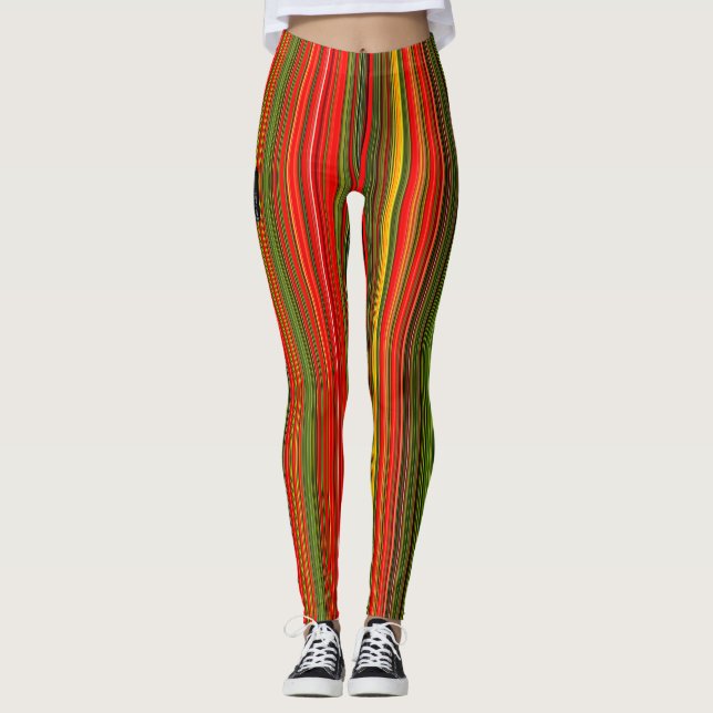 Farbenfrohe vertikale Streifen Leggings (Vorderseite)