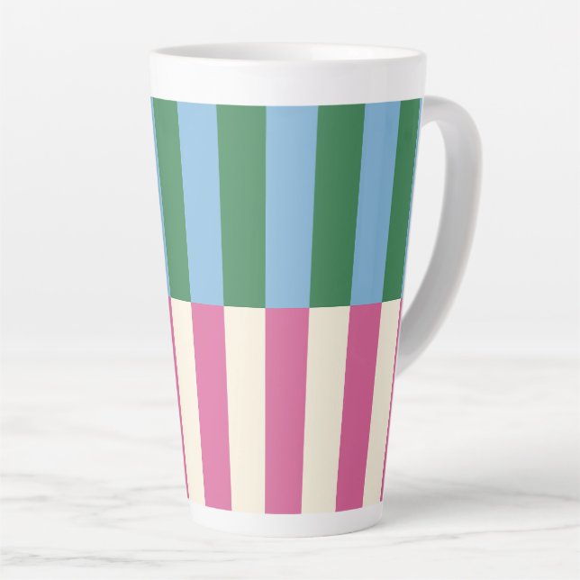 Farbenfrohe vertikale Streifenmuster Milchtasse (Rechte Ecke)