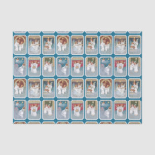 Farbenfrohe Viktorianische Weihnachtsangel Collage Seidenpapier