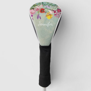 Farbenfrohe Vintag blühende Wildblumen Golf Headcover
