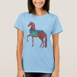 Farbenfrohe Vintage Art Reiten T - Shirt