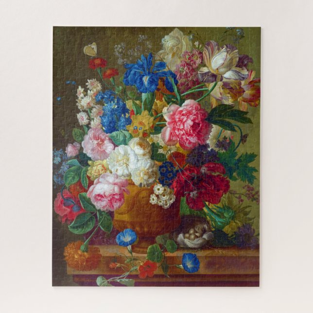 Farbenfrohe Vintage Blume Malerei Puzzle (Vertikal)