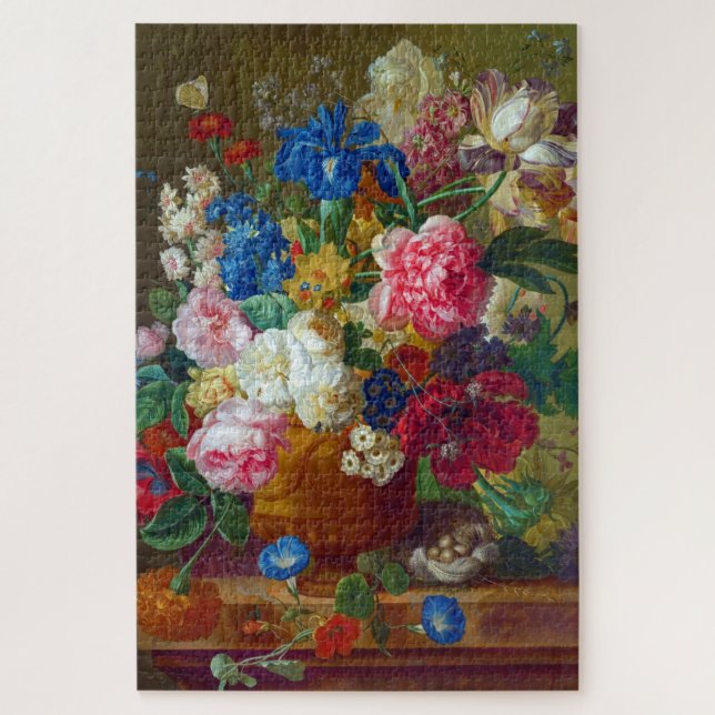 Farbenfrohe Vintage Blume Malerei Puzzle (Vertikal)