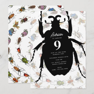 Farbenfrohe Vintage Bugs Käfer Geburtstagsparty Th Einladung