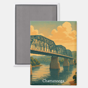 Farbenfrohe Vintage Chattanooga Magnet