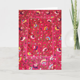 Farbenfrohe Vintage Folklorefabrik Feiertagskarte
