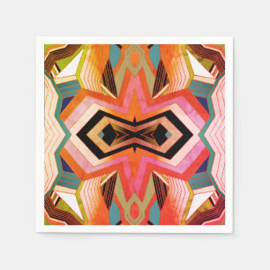 Farbenfrohe Vintage-Geometrie-Vibes Serviette