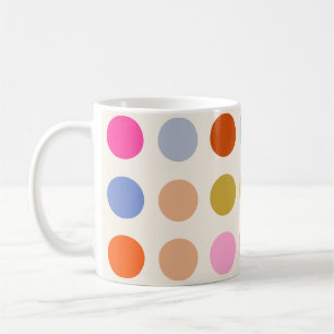 Farbenfrohe vintage geometrische Punkte Kaffeetasse