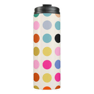 Farbenfrohe Vintage geometrische Punkte Thermosbecher