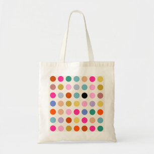 Farbenfrohe vintage geometrische Punkte Tragetasche