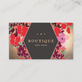 Farbenfrohe Vintage goldene Boutique Visitenkarte