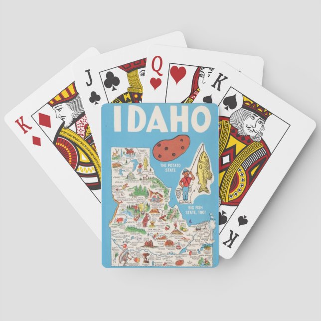 Farbenfrohe Vintage Idaho Karte Spielkarten (Rückseite)