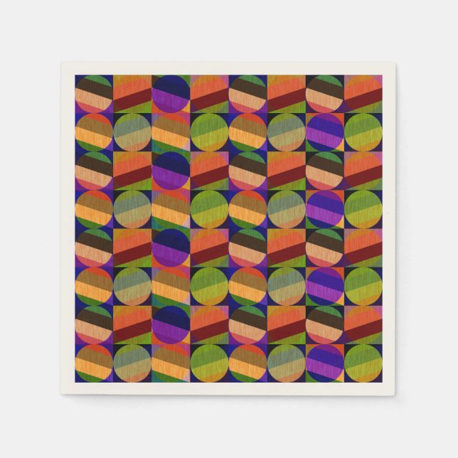 Farbenfrohe Vintage Inspirierte Muster Serviette (Vorderseite)