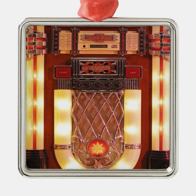 Farbenfrohe Vintage Jukebox Ornament Aus Metall (Vorne)
