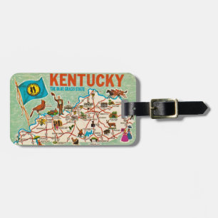 Farbenfrohe Vintage-Karte von Kentucky Gepäckanhänger