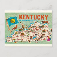 Farbenfrohe Vintage Kentucky Karte