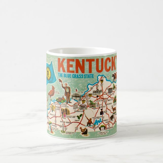 Farbenfrohe Vintage Kentucky Map Tasse (Mittel)