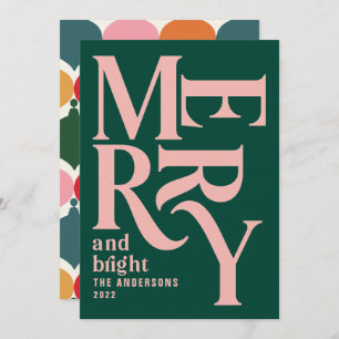Farbenfrohe Vintage merry chritsmas Ankündigung
