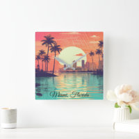 Farbenfrohe Vintage Retro Miami Florida Reise