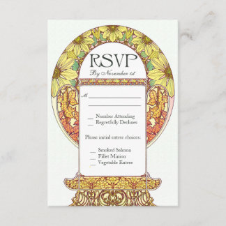Farbenfrohe Vintage UAWG Wedding Cards RSVP Karte