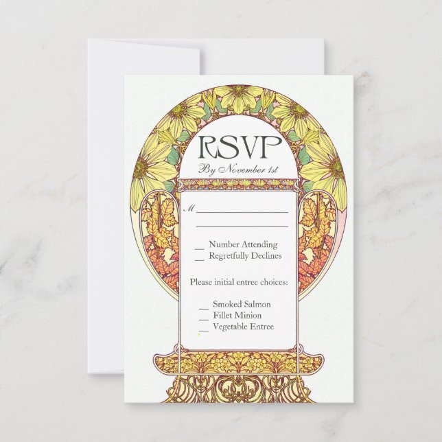 Farbenfrohe Vintage UAWG Wedding Cards RSVP Karte (Vorderseite)