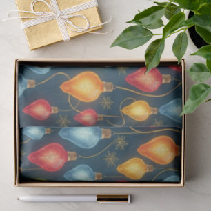 Farbenfrohe, vintage Weihnachtsbeleuchtung Seidenpapier