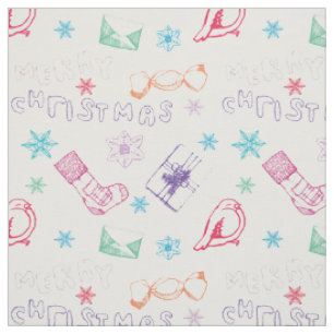 Farbenfrohe Vintage Weihnachtsmuster Stoff