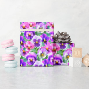 Farbenfrohe Violets Muster für Blume Geschenkpapier