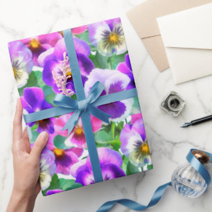 Farbenfrohe Violets Muster für Blume Geschenkpapier