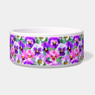Farbenfrohe Violetten Pansy Blume Muster Napf